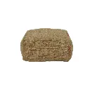 AYALA - pouf en coton & viscose - L 60 x P 60 x H 30 cm - beige