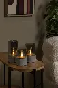 VELAS - Lampe de table - Piles - Ø 8 cm - LED - 3x0,2W 2700K - Fumé - Ensemble de 3