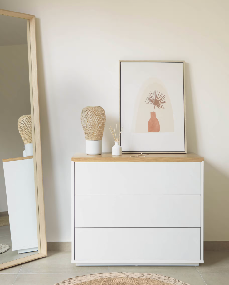 ABILEN - Commode 3 tiroirs - 90 x 75 cm