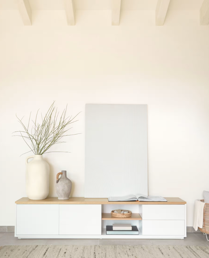 ABILEN - Meuble TV - 2 portes et 2 tiroirs - 200 x 44 cm