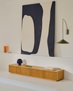 HELVINE - Meuble TV - 4 tiroirs en placage de chêne - 200 x 30 cm
