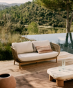 CATALINA - Canapé 3 places en corde beige et bois d'acacia - 170 cm