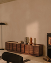 ONIX - Meuble TV  en placage de noyer finition foncée - 200 x 45 cm
