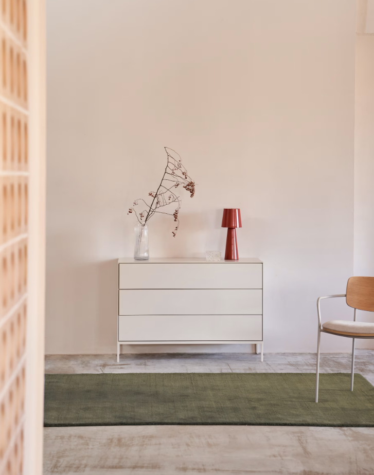 VEDRANA - Commode 3 tiroirs laqué blanc - 110 x 75 cm