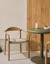 NINA - Chaise empilable en bois d'acacia et corde