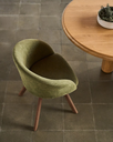 MARVIN - Chaise giratoire avec pieds en bois de chêne 