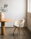 MARVIN - Chaise giratoire avec pieds en bois de chêne 
