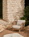 CATALINA - Fauteuil en corde beige et bois d'acacia 