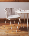 SACONCA - Chaise d'extérieur en corde et acier galvanisé grise