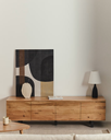 UXUE - Meuble TV 4 portes en bois d'acacia avec finition naturelle 