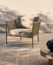 ZIVIA - Fauteuil d'extérieur en corde écrue et acier galvanisé vert 