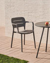 MORELLA - Chaise de jardin en plastique gris 