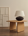 PIRITA - Table auxiliaire en bois de chêne finition naturelle - 70,6 x 70 cm