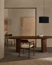 NEALY - Table en placage de noyer, finition foncée - 200 X 100 cm