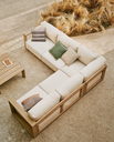 AMBRA - Canapé d'angle - 5 places en bois d'acacia avec finition claire - 248 cm
