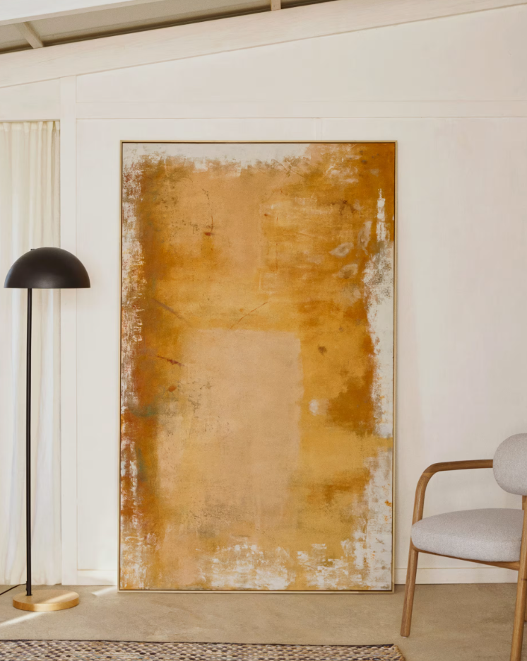 SELNAR - Tableau abstrait jaune - 202 x 122 cm
