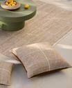 NALIAN - Housse de coussin de sol à carreaux beige - 100% PET - 70 x 70 cm