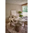 PIASTRO - table - enduit à la chaux - DIA 150 x H 68 cm - blanc cassé
