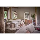 PIASTRO - table - enduit à la chaux - DIA 150 x H 68 cm - blanc cassé