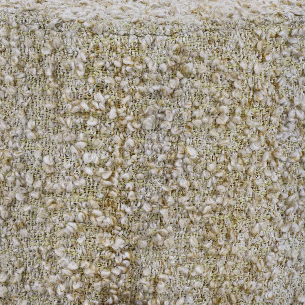 BRINDISI - pouf en bois d'acacia & coton - DIA 50 x H 42 cm - beige