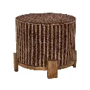 BRINDISI - Pouf - bois d'acacia / jute - DIA 52 x H 42 cm - aubergine