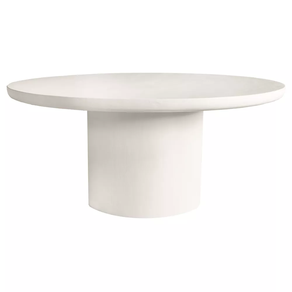 PIASTRO - Table - enduit à la chaux - DIA 150 x H 68 cm - blanc cassé