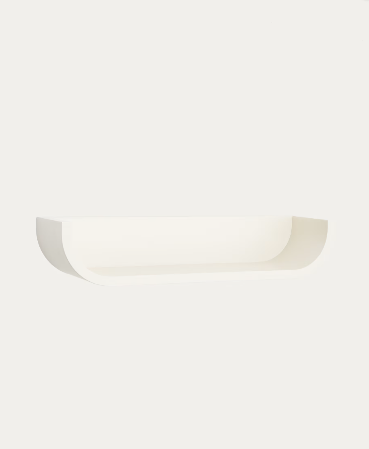 SALAYA - Étagère en contreplaqué de frêne avec finition laquée beige - 60 x 12 cm