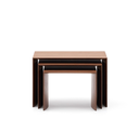LITTO - Ensemble de 3 tables gigognes en placage de noyer - 60 x 40 / 51 x 36 / 42 x 31 cm