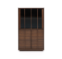 ONIX - Vitrine bois et placage de noyer finition foncée - 101 x 170 cm