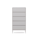 VEDRANA - Commode 5 tiroirs laqué blanc - 60 x 114 cm