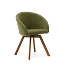 MARVIN - Chaise giratoire avec pieds en bois de chêne 