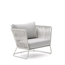 SACONCA - Fauteuil d'extérieur en corde et acier galvanisé gris 