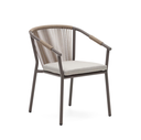 XELIDA - Chaise de jardin en aluminium et corde marron