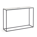 REWENA - Console plateau en grès cérame finition Kalos blanc structure en acier - 110 x 75 cm