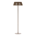 ALDET - Lampadaire solaire d'extérieur en corde chinée beige et pied en métal beige - Ø 46 cm