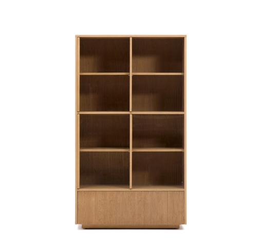 [M1200016MM40] HELVINE - Vitrine en placage de chêne et verre trempé - 100 x 174