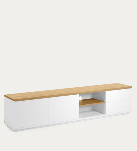 ABILEN - Meuble TV - 2 portes et 2 tiroirs - 200 x 44 cm
