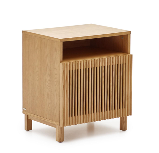[LH1293M40] BEYLA - Table de chevet en bois et placage de chêne - 53 x 62 cm