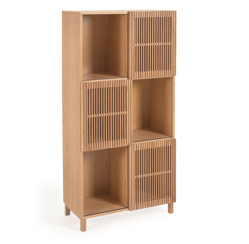 [LH0354M40] BEYLA - Étagère en bois et placage de chêne 84,5 x 170 cm