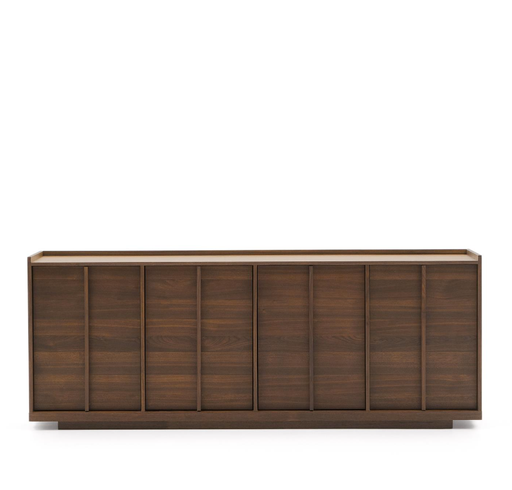 [M0100032MM41] ONIX - Buffet en placage de noyer finition foncée - 200 X 80 cm 