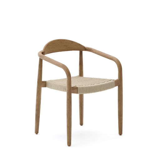 NINA - Chaise empilable en bois d'acacia et corde