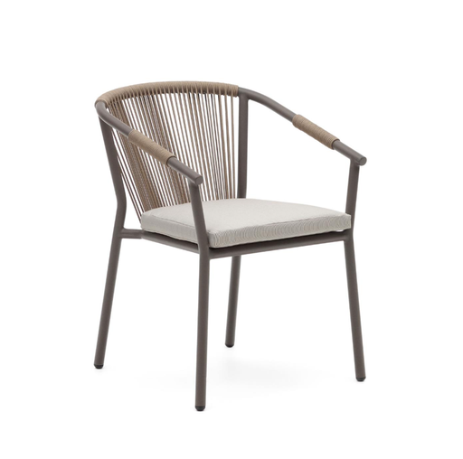 [J0600034RR10] XELIDA - Chaise de jardin en aluminium et corde marron
