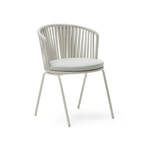 [J0600047JJ03] SACONCA - Chaise d'extérieur en corde et acier galvanisé grise