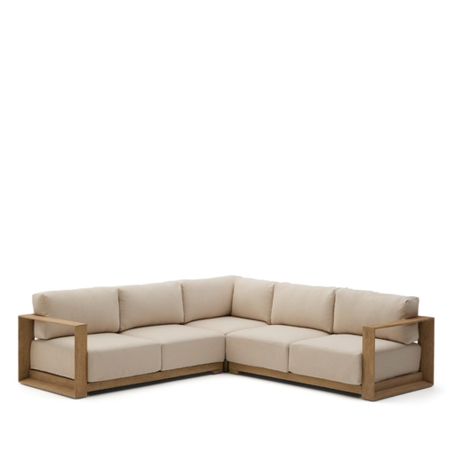 [O00161FA05] AMBRA - Canapé d'angle - 5 places en bois d'acacia avec finition claire - 248 cm